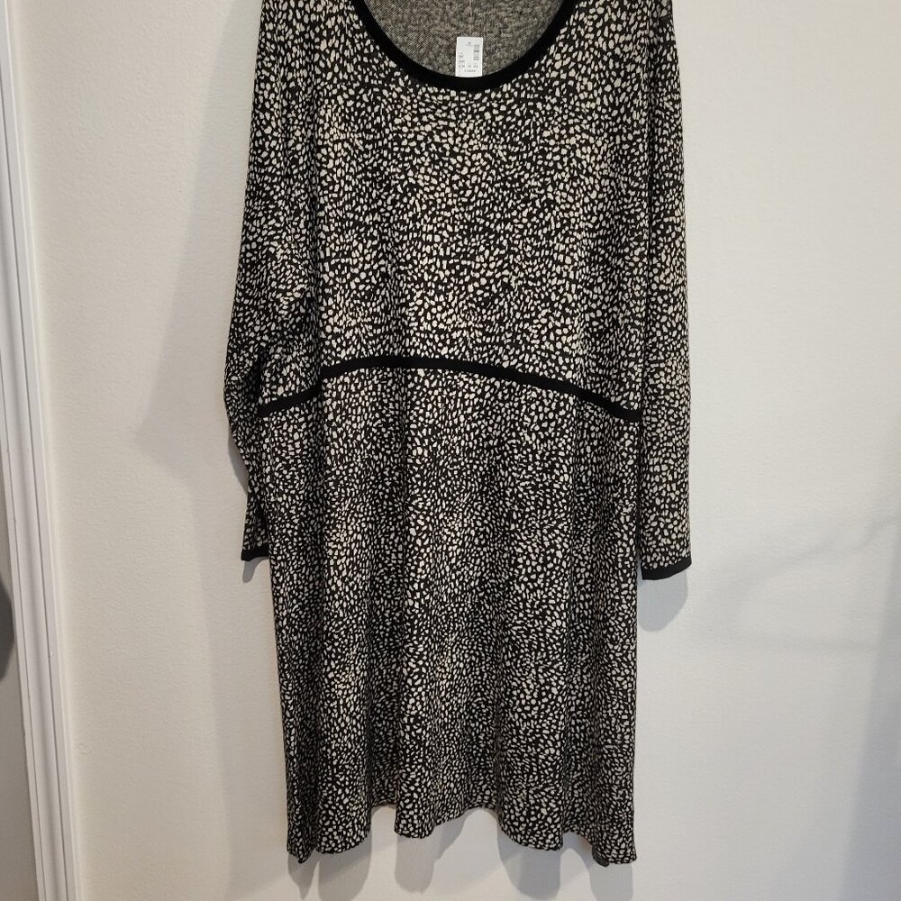 Tan/Black Winter knit Casual Dress
